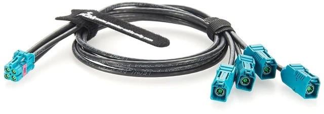 Main image of Quad TE MATE-AX Mini Fakra Z Code Female to Fakra Female Automotive Splitter Cable 2298721-9 to 2-2326910-0 FPD-Link GMSL2 Camera Cable for NVIDIA DRIVE AGX Thor, ADAS, Telematics (0.5M/1.64FT)