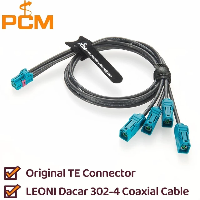 Alt view image 2 of 7 - Quad TE MATE-AX Mini Fakra Z Code Female to Fakra Female Automotive Splitter Cable 2298721-9 to 2-2326910-0 FPD-Link GMSL2 Camera Cable for NVIDIA DRIVE AGX Thor, ADAS, Telematics (0.5M/1.64FT)