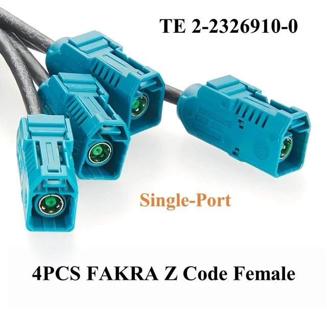 Alt view image 3 of 7 - Quad TE MATE-AX Mini Fakra Z Code Female to Fakra Female Automotive Splitter Cable 2298721-9 to 2-2326910-0 FPD-Link GMSL2 Camera Cable for NVIDIA DRIVE AGX Thor, ADAS, Telematics (0.5M/1.64FT)