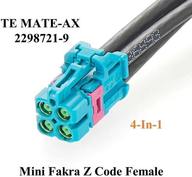 Alt view image 4 of 7 - Quad TE MATE-AX Mini Fakra Z Code Female to Fakra Female Automotive Splitter Cable 2298721-9 to 2-2326910-0 FPD-Link GMSL2 Camera Cable for NVIDIA DRIVE AGX Thor, ADAS, Telematics (0.5M/1.64FT)