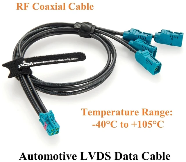 Alt view image 6 of 7 - Quad TE MATE-AX Mini Fakra Z Code Female to Fakra Female Automotive Splitter Cable 2298721-9 to 2-2326910-0 FPD-Link GMSL2 Camera Cable for NVIDIA DRIVE AGX Thor, ADAS, Telematics (0.5M/1.64FT)