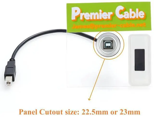 Alt view image 2 of 7 - USB Type B Flush Mount Cable Aluminium USB B Male to Female Round Dash Panel Mount Extension Cord USB B Converter Cable for Printer Scanner CNC Machine Disk Motorcycle Dashboard(0.3M/1FT) (USB 2.0)