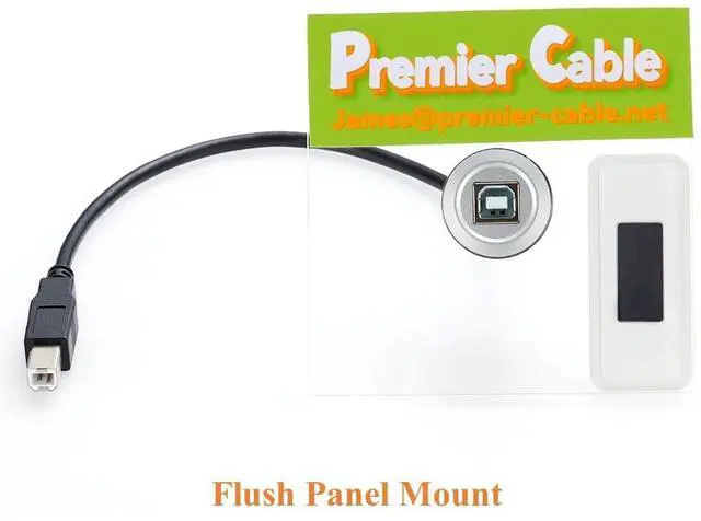 Alt view image 3 of 7 - USB Type B Flush Mount Cable Aluminium USB B Male to Female Round Dash Panel Mount Extension Cord USB B Converter Cable for Printer Scanner CNC Machine Disk Motorcycle Dashboard(0.3M/1FT) (USB 2.0)
