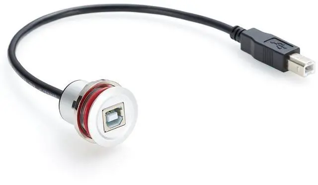 Alt view image 5 of 7 - USB Type B Flush Mount Cable Aluminium USB B Male to Female Round Dash Panel Mount Extension Cord USB B Converter Cable for Printer Scanner CNC Machine Disk Motorcycle Dashboard(0.3M/1FT) (USB 2.0)