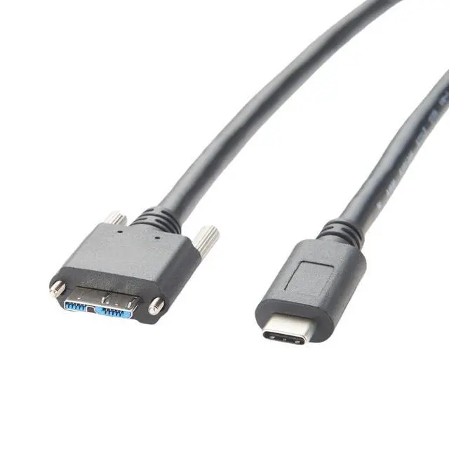 Alt view image 5 of 6 - Screw Locking Panel Mount USB C to Micro USB 3.0 Cable USB3.1 Gen2.2 Type C to Micro B Cord for Machine Vision Industrial Camera Hard Disk Image Transmission (4.8M/16FT)