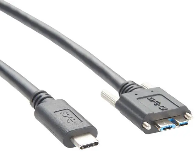 Main image of Screw Locking Panel Mount USB C to Micro USB 3.0 Cable USB3.1 Gen2.2 Type C to Micro B Cord for Machine Vision Industrial Camera Hard Disk Image Transmission (4.8M/16FT)