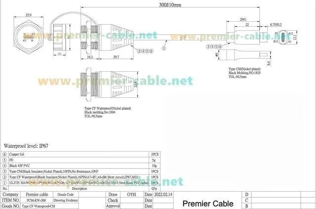 Alt view image 6 of 7 - IP67 USB 3.1 Type C Male to Female Extension Cable 10Gbps USB 3.1 Gen2 C Flush Panel Mount Charging & Data Cable Threaded Bulkhead Fixed for Car, Boat, Dashboard, Control Panels(0.3M/0.98FT)