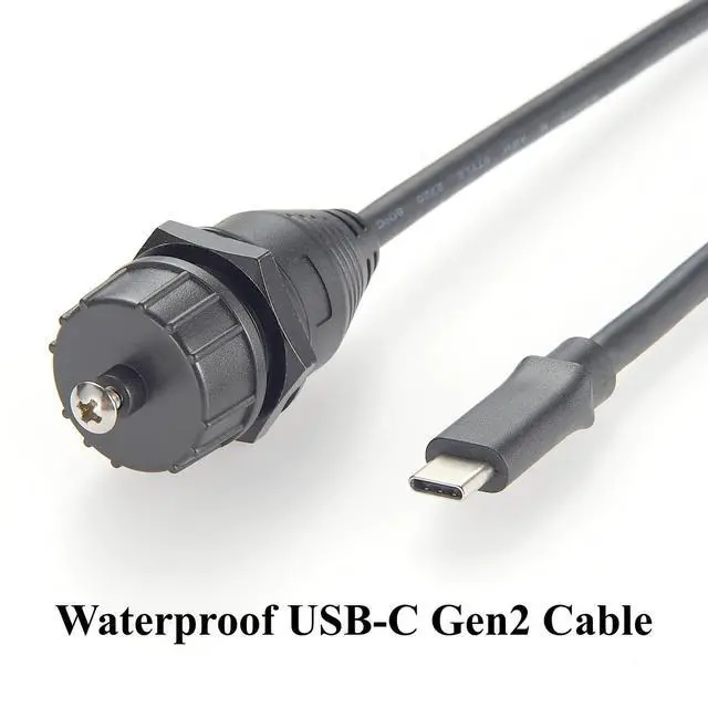 Alt view image 7 of 7 - IP67 USB 3.1 Type C Male to Female Extension Cable 10Gbps USB 3.1 Gen2 C Flush Panel Mount Charging & Data Cable Threaded Bulkhead Fixed for Car, Boat, Dashboard, Control Panels(0.3M/0.98FT)
