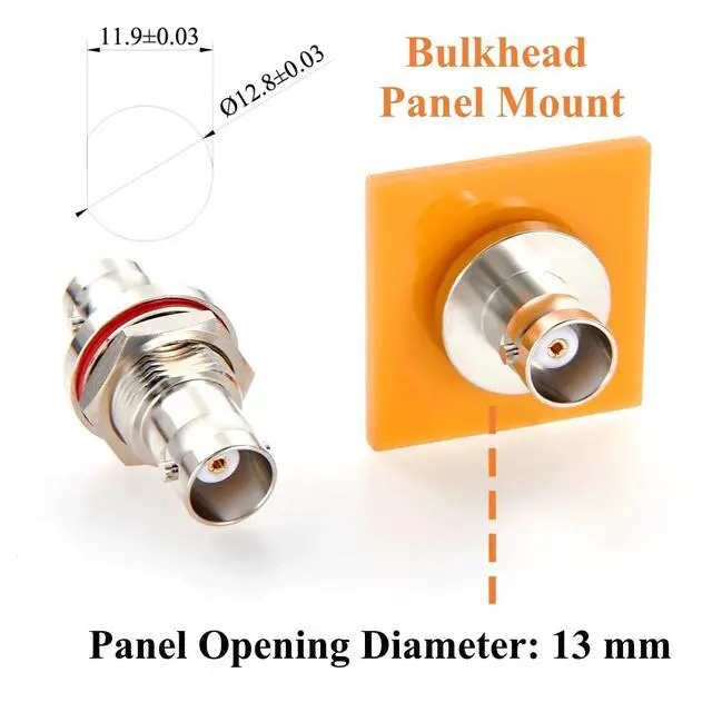 Alt view image 2 of 7 - BNC Female to Female Panel Mount Bulkhead Adapter 50 Ohm RF Coaxial Connector with Waterproof Cap BNC Jack to Jack Pass Through Coupler for Antenna, CCTV Camera, SDR Radio, UHF VHF Ham Radio (5PCS)