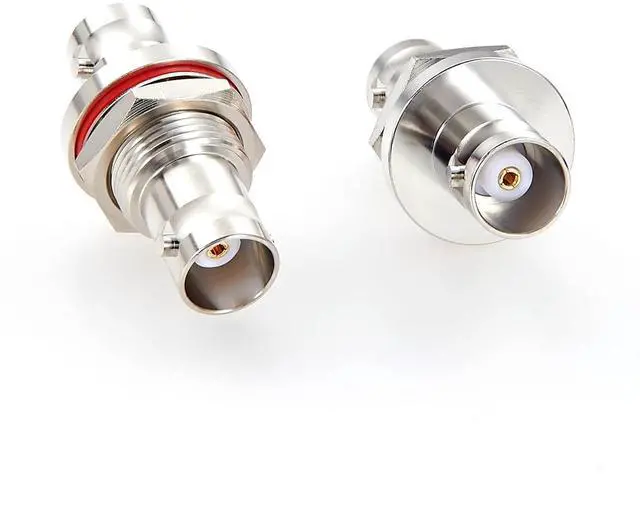 Main image of BNC Female to Female Panel Mount Bulkhead Adapter 50 Ohm RF Coaxial Connector with Waterproof Cap BNC Jack to Jack Pass Through Coupler for Antenna, CCTV Camera, SDR Radio, UHF VHF Ham Radio (2PCS)