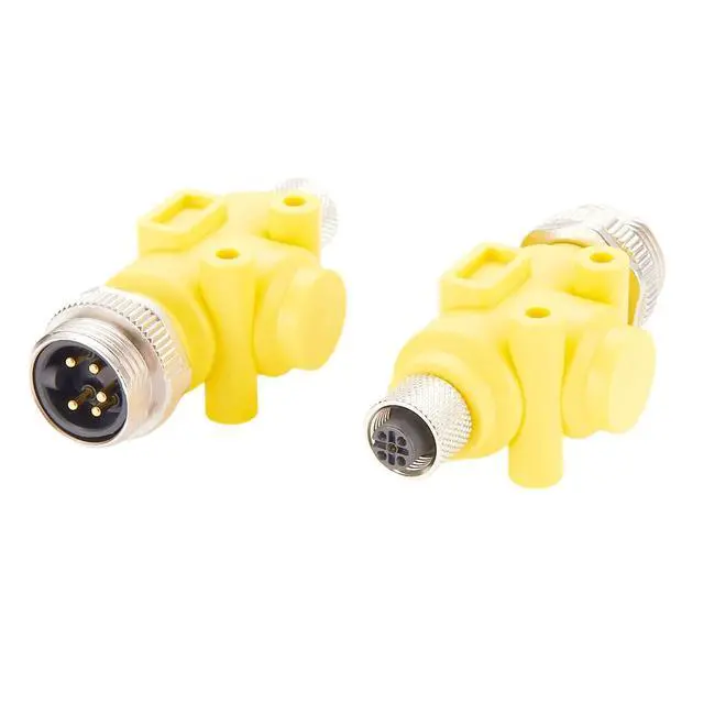 Alt view image 3 of 6 - 7/8"-16UNF Mini-Change 5Pin to Micro-Change M12 Circular Connector IP67 Male to Female Inline Coupler Backbone Trunk Plug Adapter for DeviceNet CANopen CANbus NMEA 2000