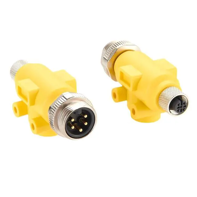 Alt view image 4 of 6 - 7/8"-16UNF Mini-Change 5Pin to Micro-Change M12 Circular Connector IP67 Male to Female Inline Coupler Backbone Trunk Plug Adapter for DeviceNet CANopen CANbus NMEA 2000