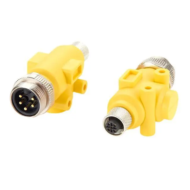 Alt view image 5 of 6 - 7/8"-16UNF Mini-Change 5Pin to Micro-Change M12 Circular Connector IP67 Male to Female Inline Coupler Backbone Trunk Plug Adapter for DeviceNet CANopen CANbus NMEA 2000