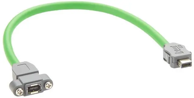 Main image of IX B Key Male to Female Cat6A Ethernet Extension Cable Type B Screw Panel Mount Inline Jack 10Gbps Shielded Machine Vision Cable for Industrial Camera Automation Robotics PLC(0.3M/0.98FT)