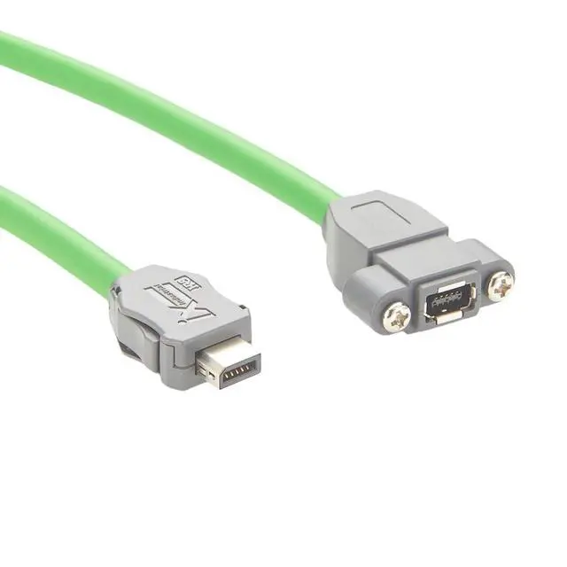 Alt view image 6 of 7 - IX B Key Male to Female Cat6A Ethernet Extension Cable Type B Screw Panel Mount Inline Jack 10Gbps Shielded Machine Vision Cable for Industrial Camera Automation Robotics PLC(0.3M/0.98FT)