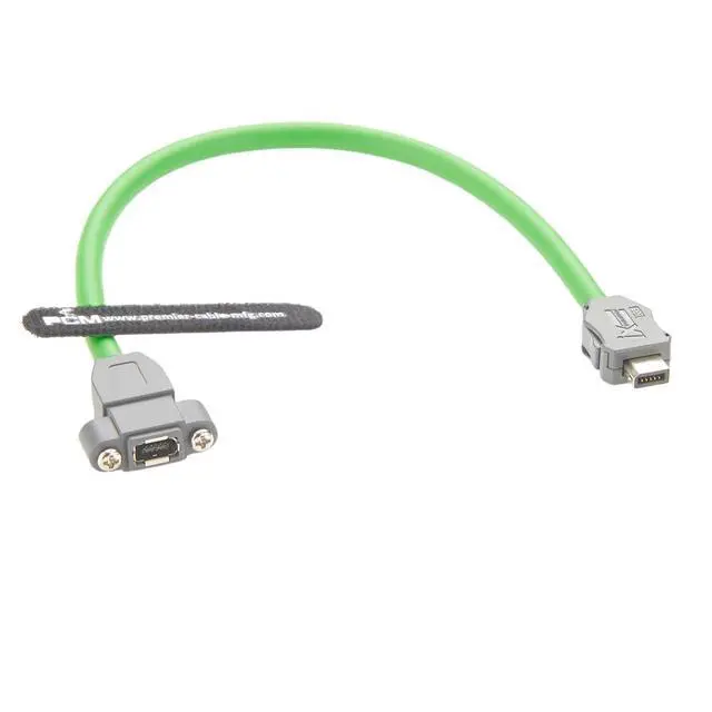 Alt view image 7 of 7 - IX B Key Male to Female Cat6A Ethernet Extension Cable Type B Screw Panel Mount Inline Jack 10Gbps Shielded Machine Vision Cable for Industrial Camera Automation Robotics PLC(0.3M/0.98FT)