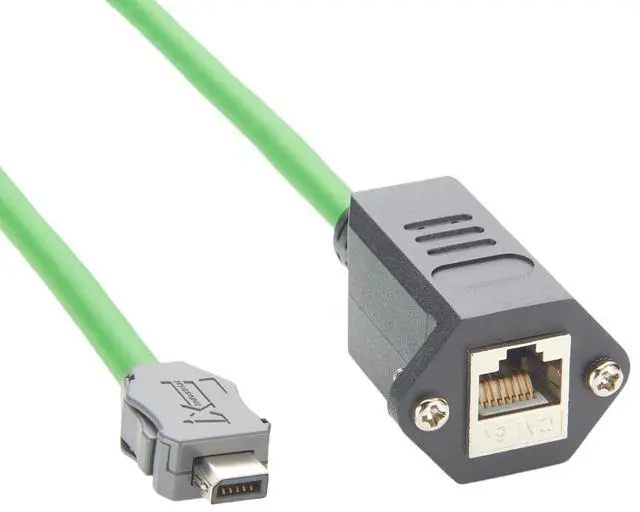Main image of IX40G-B-10S-CV(7.0) IX B Key to RJ45 Female Cable Screw Panel Mount RJ45 Modular Jack Industrial Cat6A Ethernet Shielded Cable for Industrial Camera Machine Vision PLC Robotic(0.3M/0.98FT)