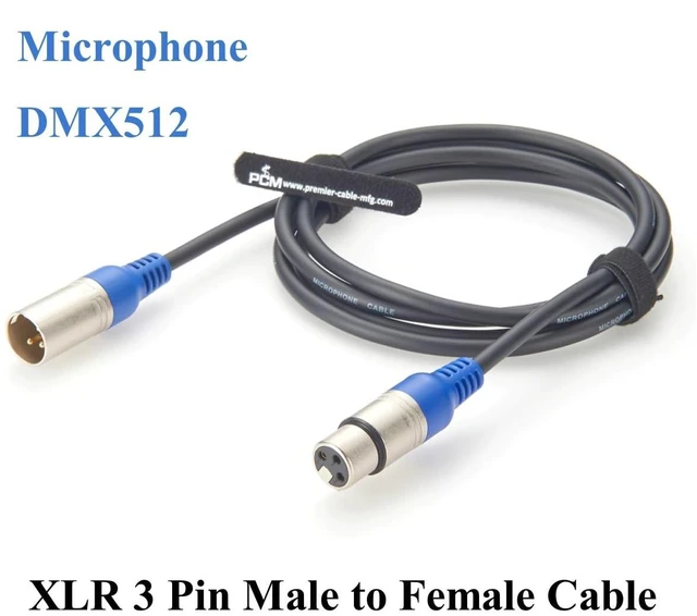 Alt view image 2 of 6 - XLR Microphone Cable DMX512 XLR 3 Pin Male to Female Extension Cable Dimmer Dongle for Stage Lighting, Mixer, Speaker, Audio, Moving Head (0.5M/1.64FT)