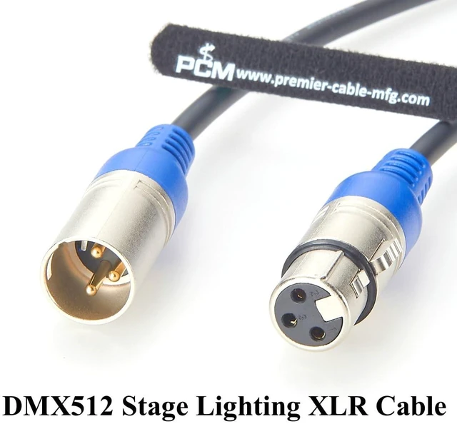 Alt view image 4 of 6 - XLR Microphone Cable DMX512 XLR 3 Pin Male to Female Extension Cable Dimmer Dongle for Stage Lighting, Mixer, Speaker, Audio, Moving Head (0.5M/1.64FT)