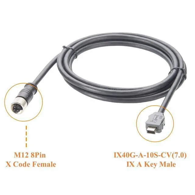 Alt view image 2 of 6 - IX40G-A-10S-CV(7.0) IX A Key to M12 X Code 8Pin Female Cable IX 10Pin Type A to M12 Industrial Cat6A Ethernet 10Gbps Shielded for Industrial Camera Machine Vision(2M/6.6FT) (Female)