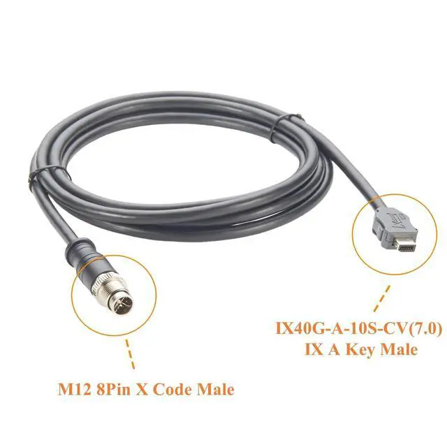 Alt view image 2 of 5 - IX40G-A-10S-CV(7.0) IX A Key to M12 X Code 8Pin Male Cable IX 10Pin Type A to M12 Industrial Cat6A Ethernet 10Gbps Shielded for Industrial Camera Machine Vision(2M/6.6FT) (Male)