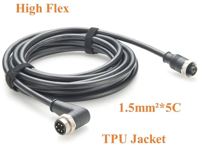 Alt view image 2 of 6 - IP67 Minifast 7/8"-16UN 5 Pin Male to Female Power Supply Extension Cable Mini-Change 7/8" Threaded Circular Connector for DeviceNet,Profibus,CANopen,Fieldbus,NMEA 2000,Sensor (Right Angle, 5M/16.4FT)