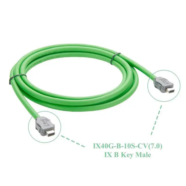 Alt view image 2 of 6 - IX40G-B-10S-CV(7.0) Industrial Cat6A Ethernet Cable IX B Key to B Key Male Connector 10Gbps Shielded GigE Vision Camera Cable for Machine Vision Robotic Industrial Communication PLC (2M/6.6FT)