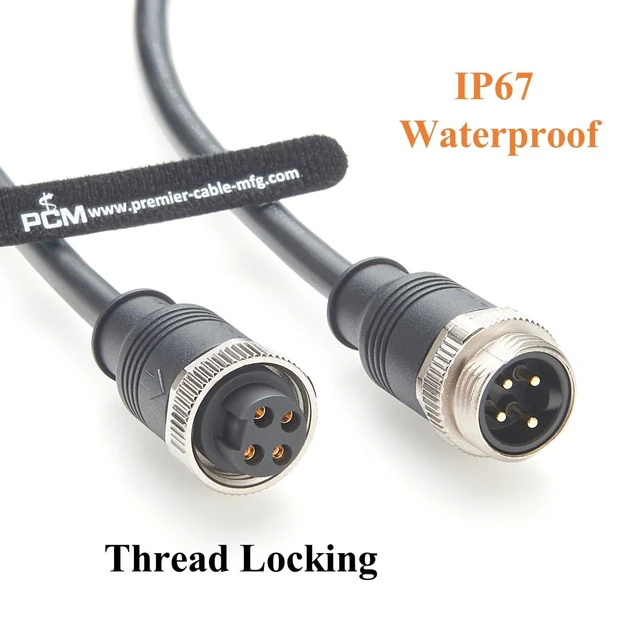 Alt view image 4 of 7 - Mini-Change 7/8"-16UN 4 Pin Male to Female Extension Cable IP67 Waterproof Minifast 7/8" Circular Power Connector for DeviceNet, Profibus, CANopen, Fieldbus, Sensor, Actuator (Straight, 5M/16.4FT)