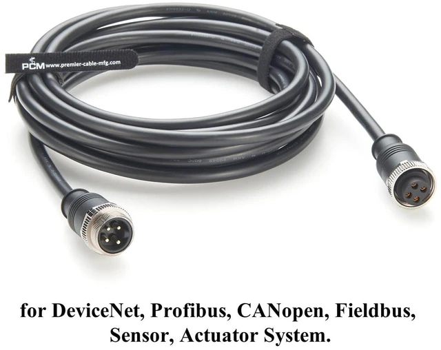 Alt view image 5 of 7 - Mini-Change 7/8"-16UN 4 Pin Male to Female Extension Cable IP67 Waterproof Minifast 7/8" Circular Power Connector for DeviceNet, Profibus, CANopen, Fieldbus, Sensor, Actuator (Straight, 5M/16.4FT)