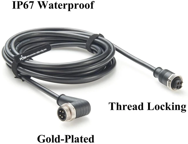 Alt view image 4 of 6 - Mini-Change 7/8"-16UN 4 Pin Male to Female Extension Cable IP67 Waterproof Minifast 7/8" Circular Power Connector for DeviceNet, Profibus, CANopen, Fieldbus, Sensor, Actuator (Right Angle, 5M/16.4FT)