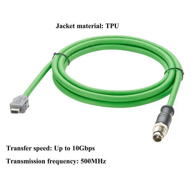 Alt view image 3 of 7 - IX40G-B-10S-CV(7.0) IX B Key to M12 8Pin X-Code Male Cable 10Gbps Shielded Industrial Cat6A Ethernet GigE Vision Camera Cable for Machine Vision Robotic PLC Factory Automation(2M/6.6FT) (Male)