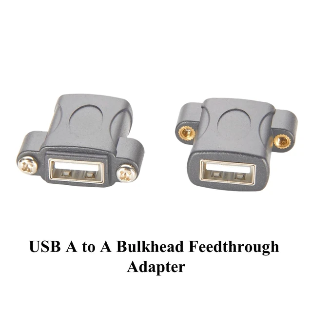 Alt view image 5 of 7 - USB 2.0 Screw Panel Mount Connector USB A Female to Female Bulkhead Pass Through Coupler Extender Data Transfer Adapter for Scanner Printer Hard Drive U Disk (2PCS)