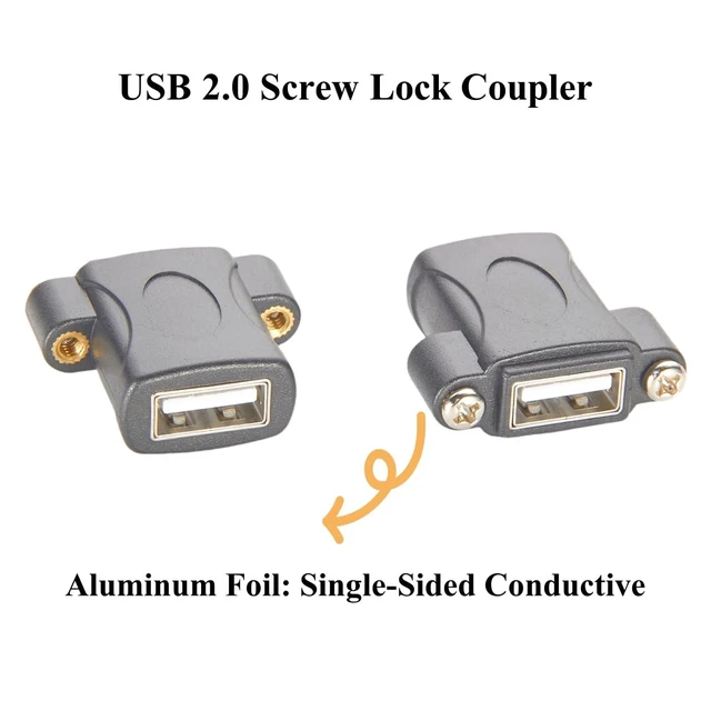 Alt view image 4 of 7 - USB 2.0 Screw Panel Mount Connector USB A Female to Female Bulkhead Pass Through Coupler Extender Data Transfer Adapter for Scanner Printer Hard Drive U Disk (2PCS)