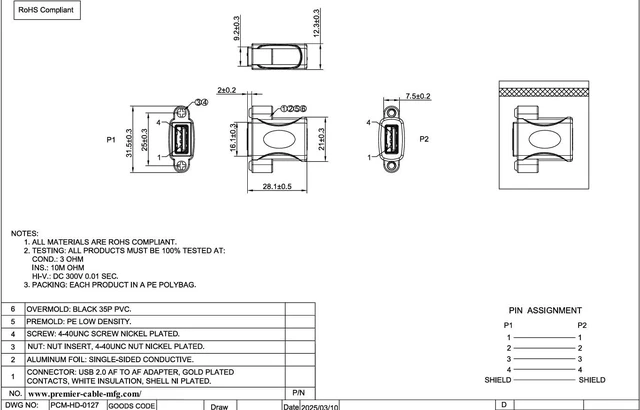 Alt view image 6 of 7 - USB 2.0 Screw Panel Mount Connector USB A Female to Female Bulkhead Pass Through Coupler Extender Data Transfer Adapter for Scanner Printer Hard Drive U Disk (5PCS)