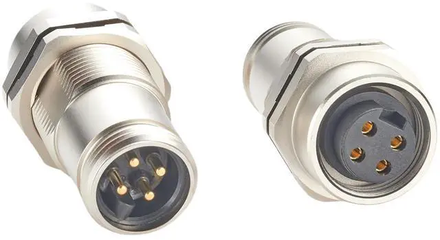 Main image of Minifast 7/8" 4 Pin Bulkhead Feedthrough Connector IP67 Shielded Mini-Change Male to Female Wall PassThru Chassis Panel Mount Socket Industrial Circular Connector for Automation DeviceNet (2PCS)