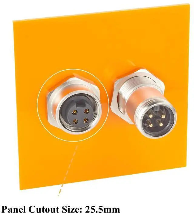 Alt view image 2 of 7 - Minifast 7/8" 4 Pin Bulkhead Feedthrough Connector IP67 Shielded Mini-Change Male to Female Wall PassThru Chassis Panel Mount Socket Industrial Circular Connector for Automation DeviceNet (2PCS)