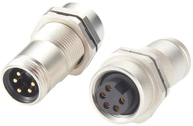 Main image of Mini-Change 7/8" 5 Pin Male to Female Bulkhead Feed-Thru Connector IP67 Shielded Minifast Wall Pass Through Panel Mount Receptacle Socket Circular Connector for DeviceNet NMEA 2000 Profibus (2PCS)