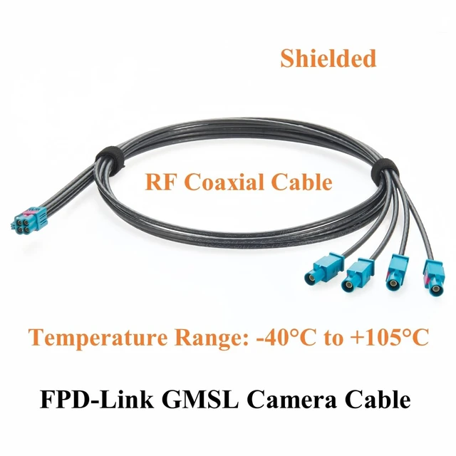 Alt view image 6 of 7 - Quad TE Mate-AX Mini Fakra Female to Fakra Male Single-Port Automotive Breakout Cable 2298721-9 to 2-2326914-0 GMSL2 Camera Cable for NVIDIA Drive AGX Thor, ADAS, Autonomous Driving (1M/3.28FT)