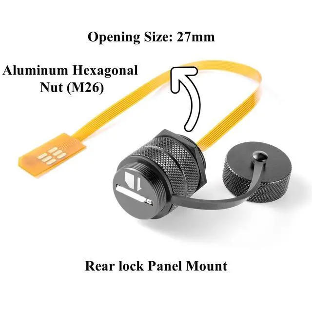 Alt view image 3 of 7 - IP67 Waterproof Mini SIM Card Extension Cable 2FF Panel Mount Male to Female Flex Extender FPC Cable Outdoor Mini SIM Card Holder Adapter for Vehicle GPS Terminals, IoT M2M Devices(0.2M)