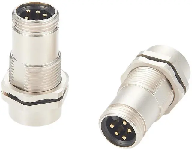 Alt view image 4 of 7 - Mini-Change 7/8" 5 Pin Male to Female Bulkhead Feed-Thru Connector IP67 Shielded Minifast Wall Pass Through Panel Mount Receptacle Socket Circular Connector for DeviceNet NMEA 2000 Profibus (2PCS)