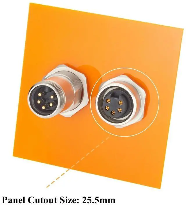 Alt view image 3 of 7 - Mini-Change 7/8" 5 Pin Male to Female Bulkhead Feed-Thru Connector IP67 Shielded Minifast Wall Pass Through Panel Mount Receptacle Socket Circular Connector for DeviceNet NMEA 2000 Profibus (2PCS)