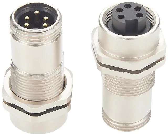 Alt view image 7 of 7 - Mini-Change 7/8" 5 Pin Male to Female Bulkhead Feed-Thru Connector IP67 Shielded Minifast Wall Pass Through Panel Mount Receptacle Socket Circular Connector for DeviceNet NMEA 2000 Profibus (2PCS)