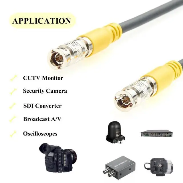 Alt view image 2 of 6 - 75Ohm 12G SDI HD-BNC Male to HD-BNC Male Cable 4694R CoaXPress CXP-6 CXP-12 High Flex Drag Chain Video RF Coaxial Cable for HD-SDI/3G-SDI/6G-SDI 4K Industrial Camera Surveillance Monitor (3M/10FT)