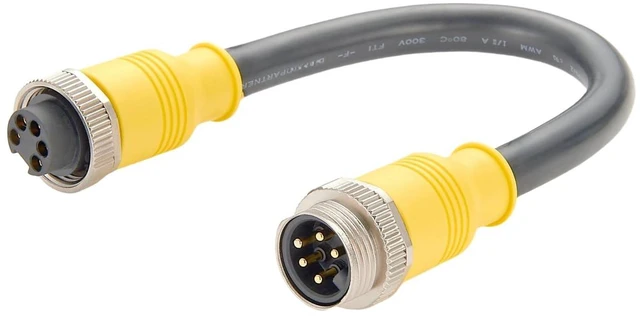Alt view image 2 of 3 - 5 Poles 7/8"-16UNF Mini Change Male to Female Extension Cable IP67 Waterproof 7/8" Circular Connector Power Supply Cable for Devicenet Profibus Sensor Actuator CANbus CANopen(1M/3.28FT)