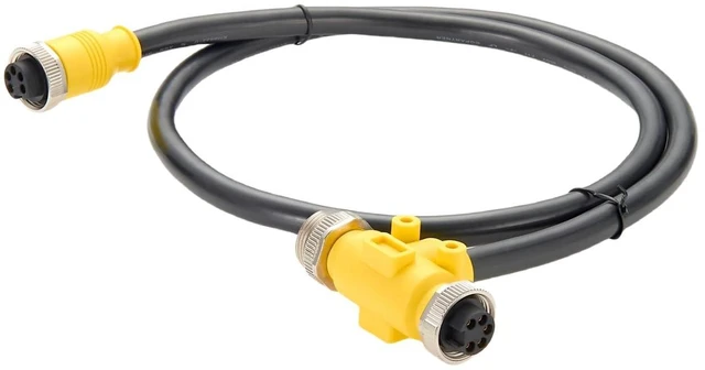 Main image of 5 Poles 3 Way 7/8"-16UNF Mini-Change Tee Connector Cable IP67 7/8" Male to Female Y Splitter Backbone Trunk T Distributor for DeviceNet CANopen CANbus NMEA 2000(1M/3.28FT)