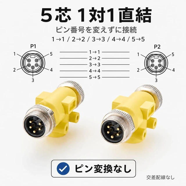 Alt view image 6 of 7 - 5 Poles Mini-C 7/8"-16UNF Circular Connector Male to Male Inline Feedthrough Coupler IP67 DeviceNet 7/8" Mini-Change Inline Adapter for CANbus CANopen NMEA 2000