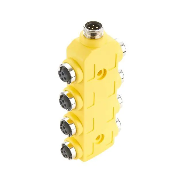Alt view image 3 of 4 - 4 Pole 8 Port 7/8" Mini-Change A-Size MPIS Side Mount Parallel-Wired Distribution Box DeviceNet Aux Power Junction Box for CANopen NMEA2000 Profibus Sensor (4 Poles)