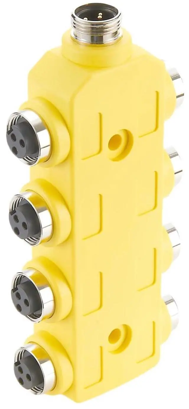 Alt view image 3 of 4 - 3 Pole 8 Port 7/8" Mini-Change A-Size MPIS Side Mount Parallel-Wired Distribution Box DeviceNet Aux Power Junction Box for CANopen NMEA2000 Profibus Sensor (3 Poles)