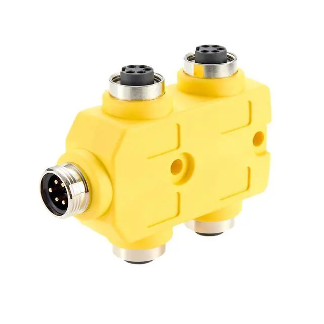 Alt view image 2 of 6 - 5 Pole 4 Ports 7/8"-16UNF Mini-Change Parallel Wired Distribution Box IP67 MPlS Auxiliary Power Junction Box Industrial Circular Connector Compatible ACAUX4000 for DeviceNet CANopen NMEA2000 (5 Poles)