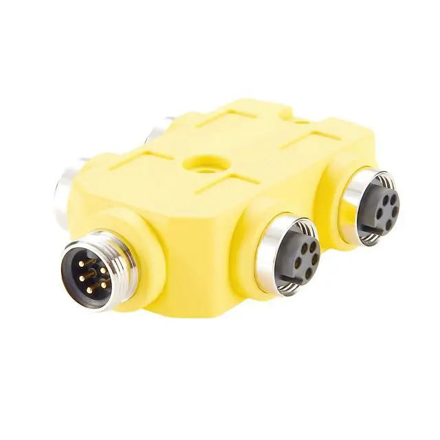 Alt view image 3 of 6 - 5 Pole 4 Ports 7/8"-16UNF Mini-Change Parallel Wired Distribution Box IP67 MPlS Auxiliary Power Junction Box Industrial Circular Connector Compatible ACAUX4000 for DeviceNet CANopen NMEA2000 (5 Poles)